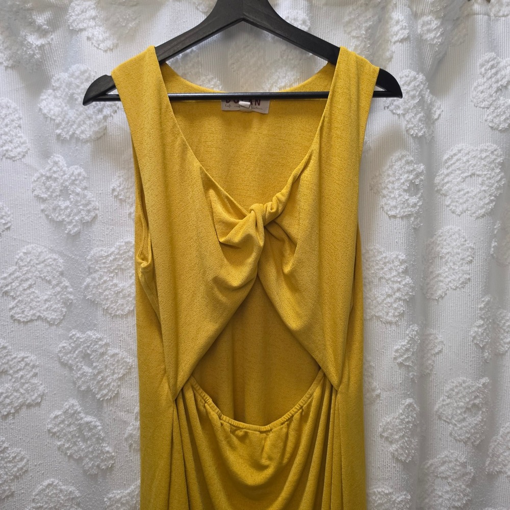 Dolan Left Coast Collection Mustard‎ Yellow Twist Front Cutout Maxi Dress 1X